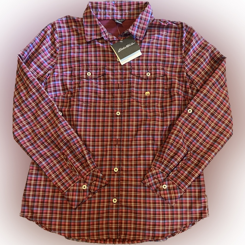 NWT Eddie Bauer Adventurer II 2 Button-up Plaid Shirt - Medium